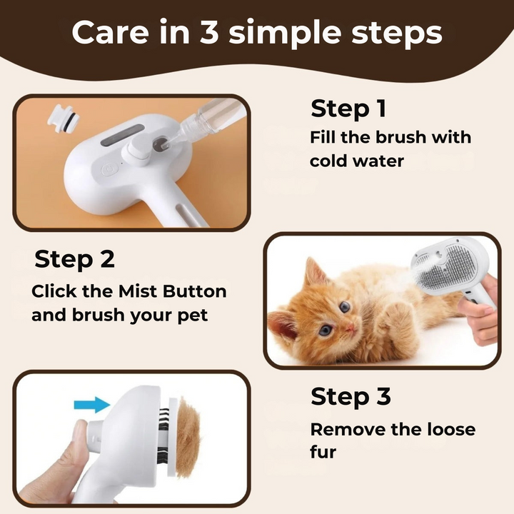 Steami Pro™ Professional Pet Coat Grooming Brush