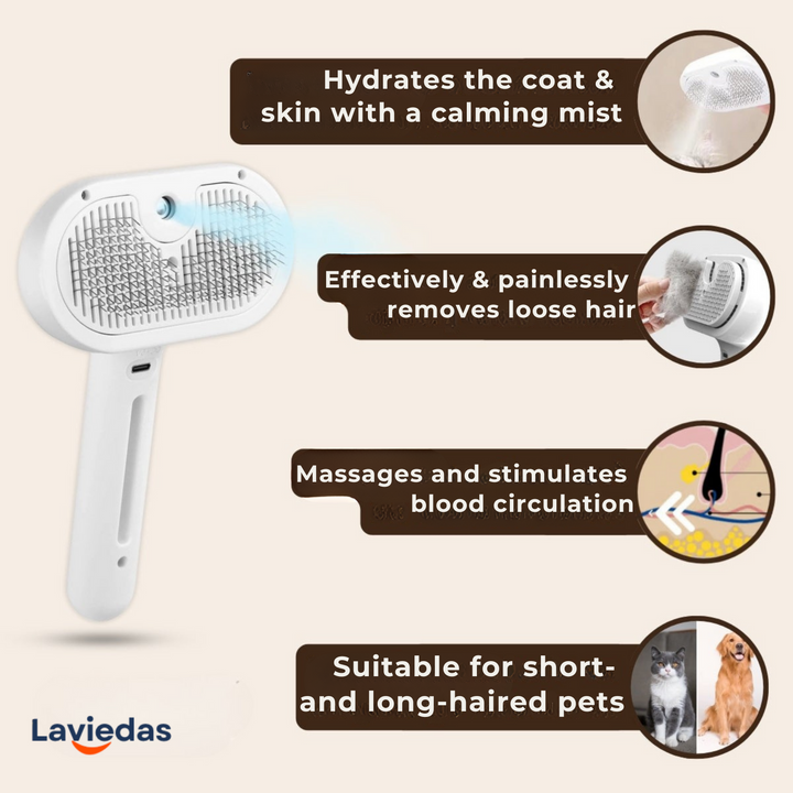Steami Pro™ Professional Pet Coat Grooming Brush