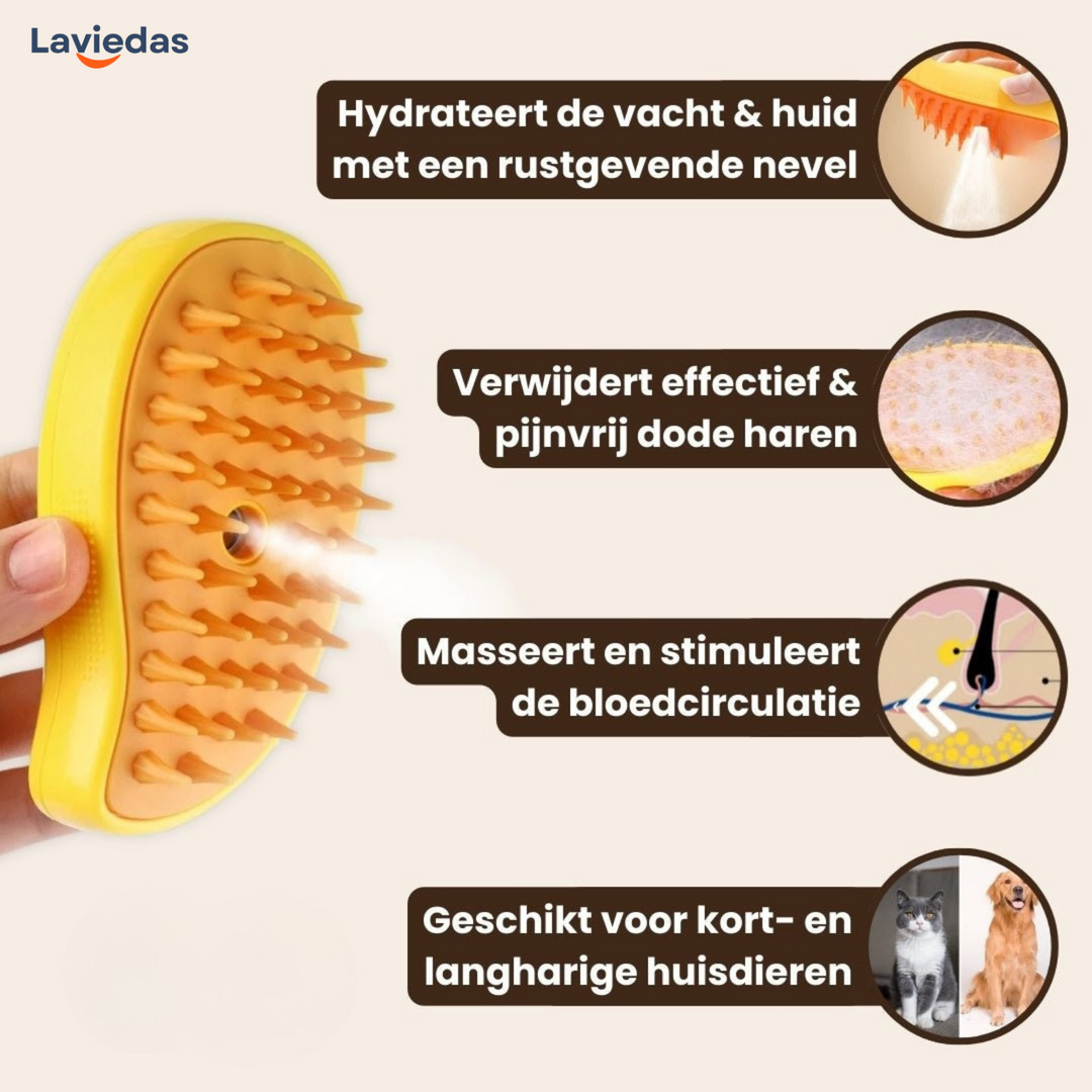 CharmPaw™ Vacht Verfrissende Stoomborstel - Voor Katten & Honden
