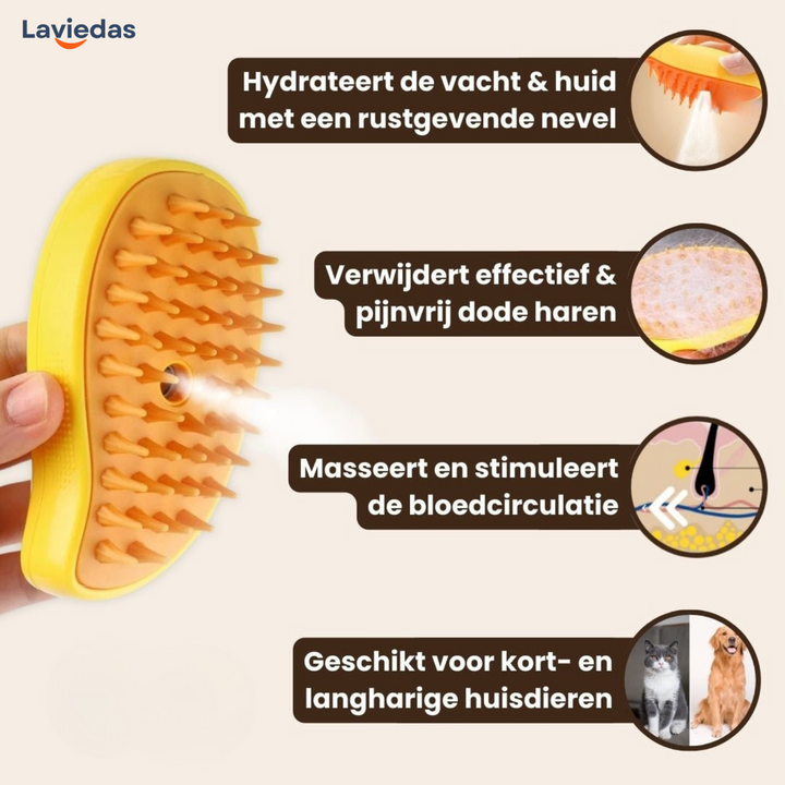 CharmPaw™ Vacht Verfrissende Stoomborstel - Voor Katten & Honden