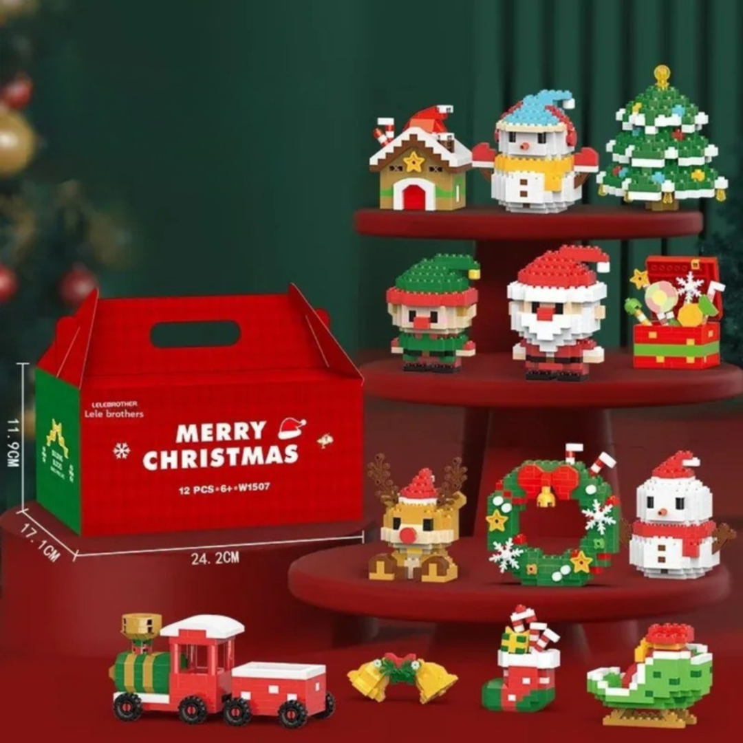 Santa's Bouwstenen™ | 12 Creatieve Kerstfiguren voor het Hele Gezin.