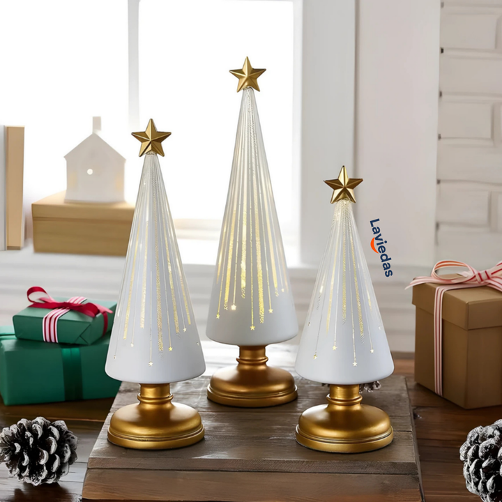 LumiTree™ Glazen LED Kerstboom ( 3 stuks )