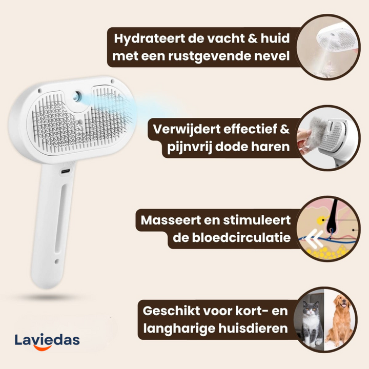 Steami Pro™ Professionele Vachtverzorging Borstel voor Huisdieren