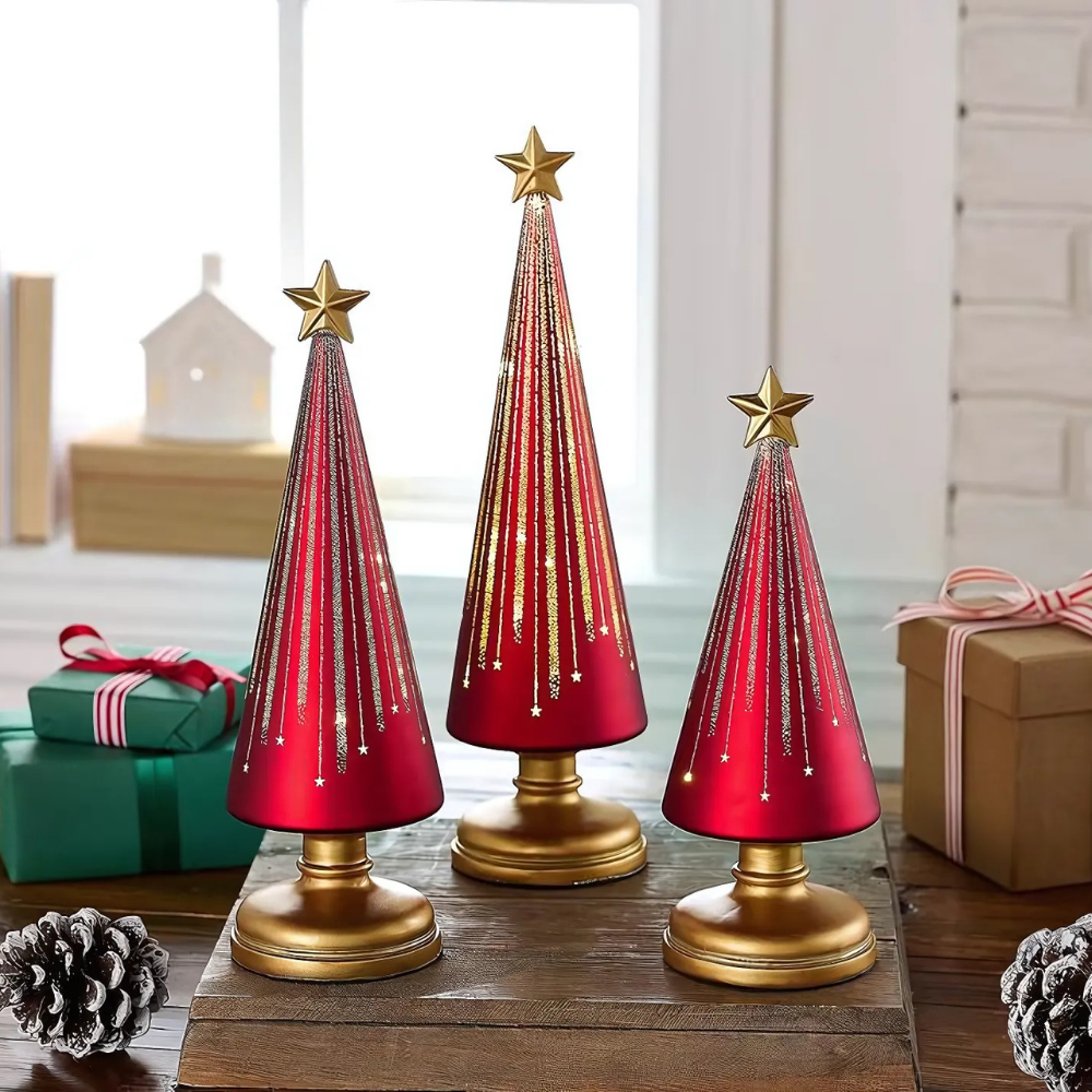 LumiTree™ Glazen LED Kerstboom ( 3 stuks )