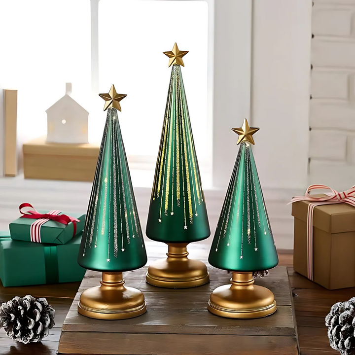 LumiTree™ Glazen LED Kerstboom ( 3 stuks )